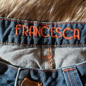 Kimes Francesca Denim Jeans with Orange Stitching